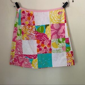 lilly pulitzer Skirt Womens 6 Patchwork Dopamine Butterfly Fruit Wrap Summer